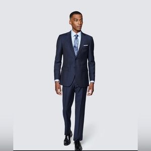 Pinstriped Navy Suit